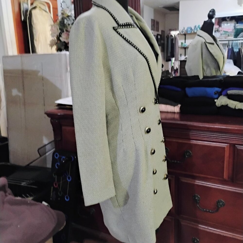 Gray and Black Button Up Coat - Picture 5 of 6